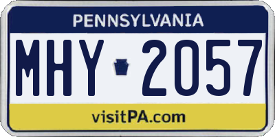 PA license plate MHY2057