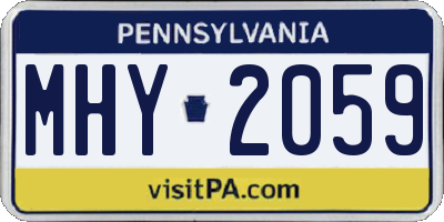 PA license plate MHY2059