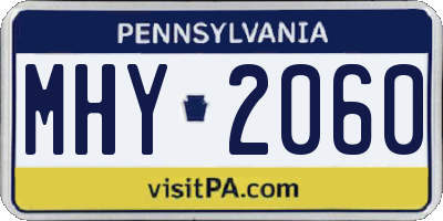 PA license plate MHY2060