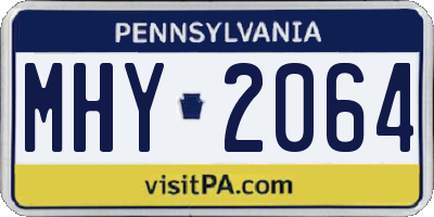 PA license plate MHY2064