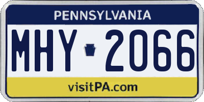 PA license plate MHY2066