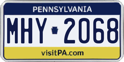 PA license plate MHY2068