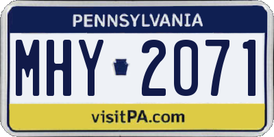 PA license plate MHY2071