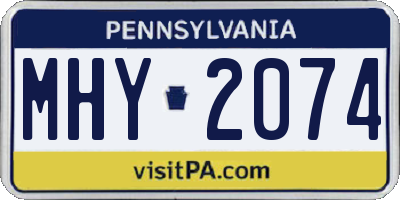 PA license plate MHY2074
