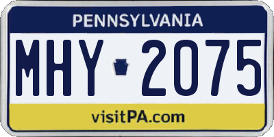 PA license plate MHY2075