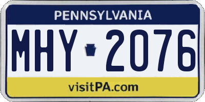 PA license plate MHY2076