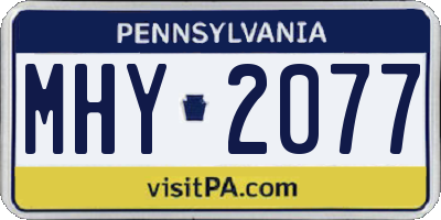 PA license plate MHY2077