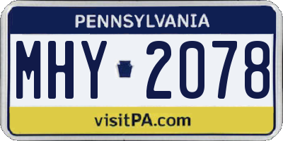 PA license plate MHY2078