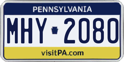 PA license plate MHY2080