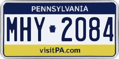 PA license plate MHY2084