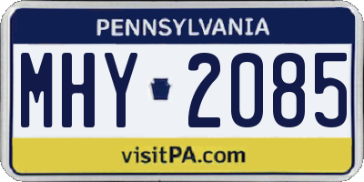 PA license plate MHY2085