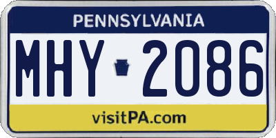 PA license plate MHY2086