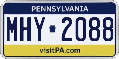 PA license plate MHY2088