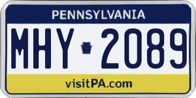 PA license plate MHY2089