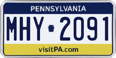 PA license plate MHY2091