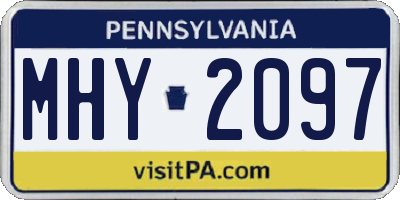 PA license plate MHY2097
