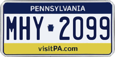 PA license plate MHY2099