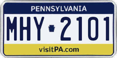 PA license plate MHY2101