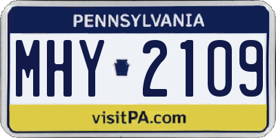 PA license plate MHY2109
