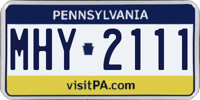 PA license plate MHY2111