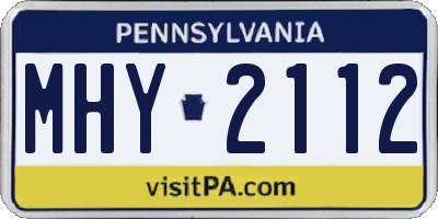 PA license plate MHY2112