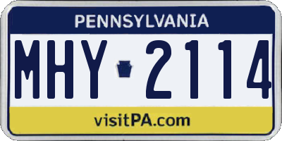PA license plate MHY2114