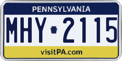 PA license plate MHY2115