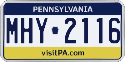 PA license plate MHY2116