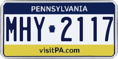 PA license plate MHY2117