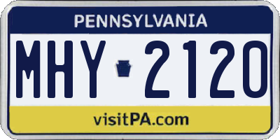 PA license plate MHY2120