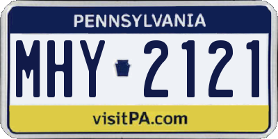 PA license plate MHY2121