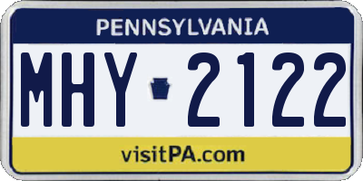 PA license plate MHY2122