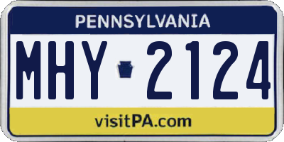 PA license plate MHY2124