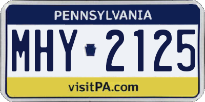 PA license plate MHY2125
