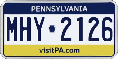 PA license plate MHY2126