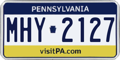 PA license plate MHY2127