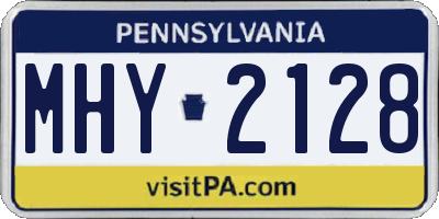PA license plate MHY2128