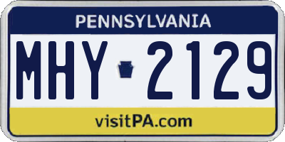 PA license plate MHY2129