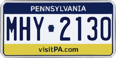 PA license plate MHY2130