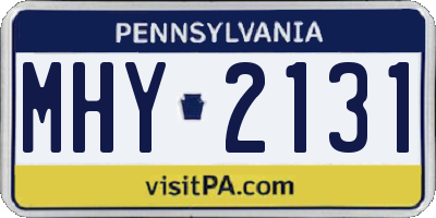 PA license plate MHY2131