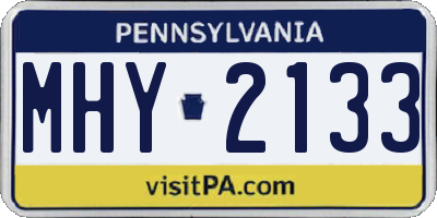 PA license plate MHY2133