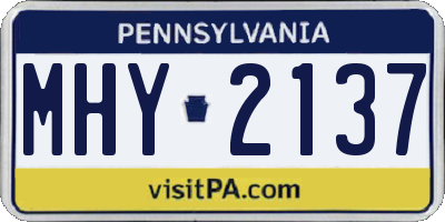 PA license plate MHY2137