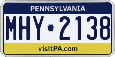 PA license plate MHY2138