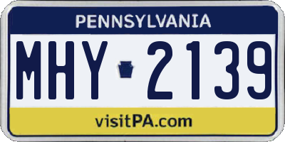PA license plate MHY2139