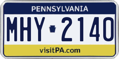 PA license plate MHY2140