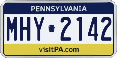 PA license plate MHY2142