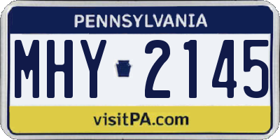 PA license plate MHY2145