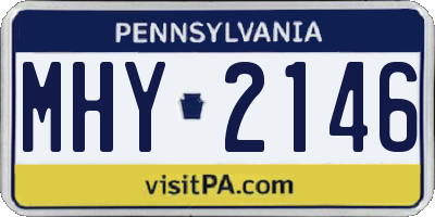 PA license plate MHY2146