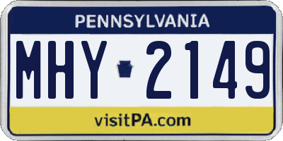 PA license plate MHY2149