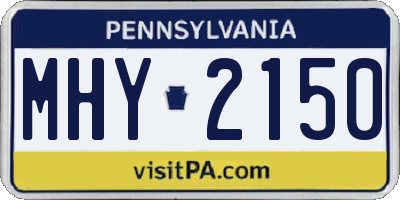 PA license plate MHY2150
